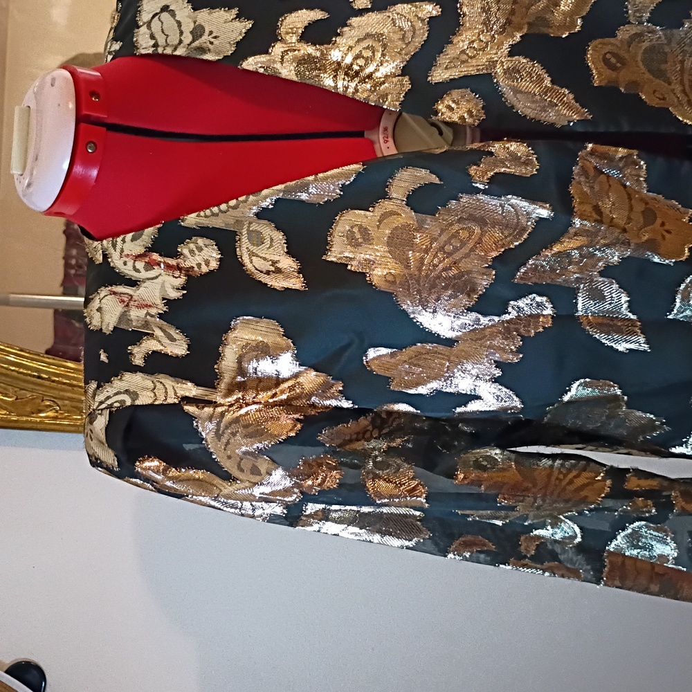 David Rose Vtg Black and Gold Floral Blazer Sm - Picture 7 of 15